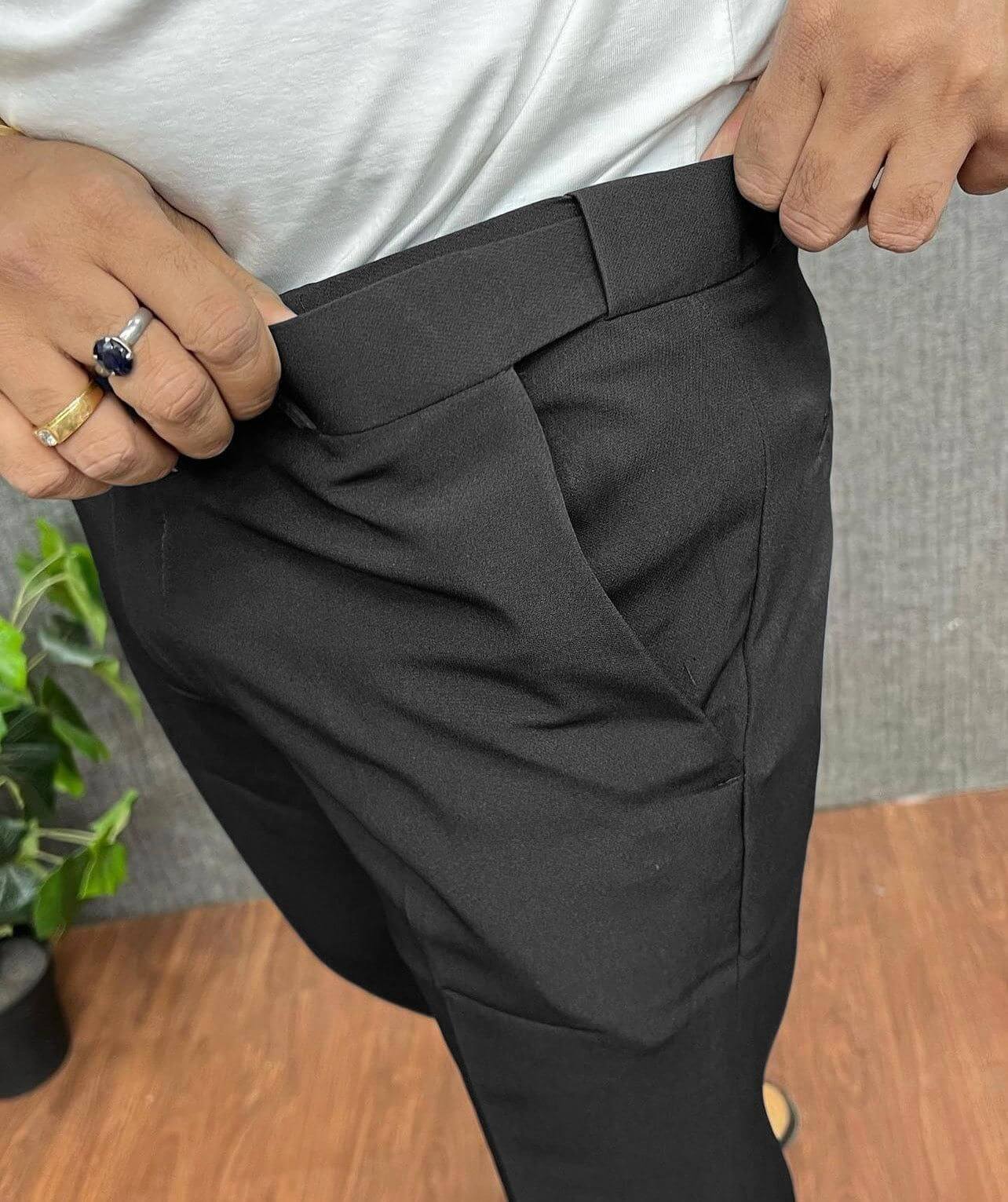 Boys Kids Black Half Elastic Waist Trousers School Uniform Trouser Pants |  eBay